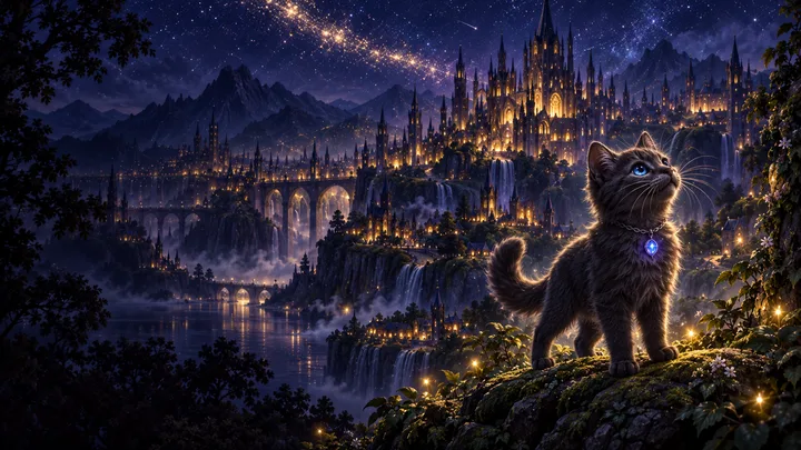 Luminara bei Nacht – PC-Wallpaper