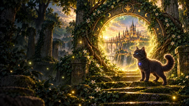Grün-Goldenes Tor nach Luminara – PC-Wallpaper